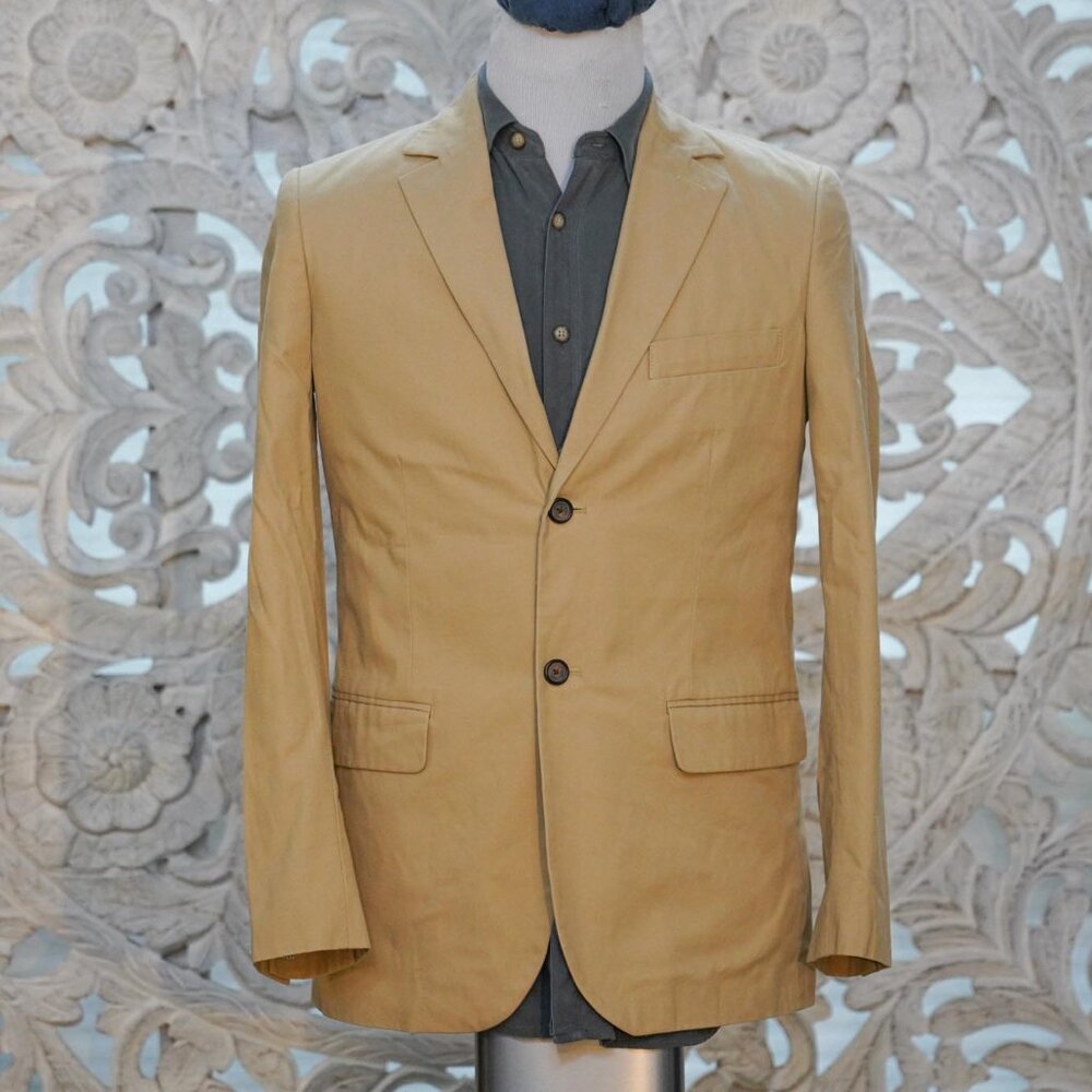 Tommy Hilfiger Men's Blazer - Size S/36R - Beige Cotton, Slim Fit, Fully Lined